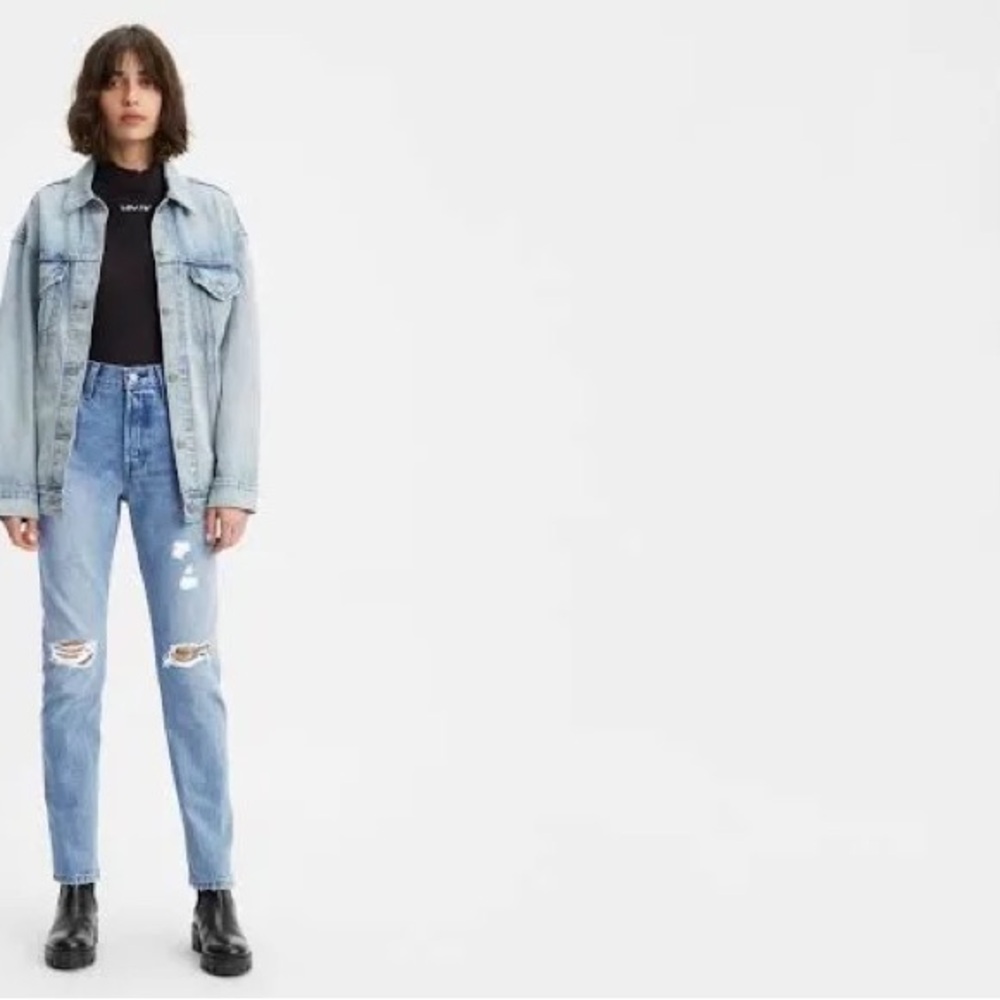 Women's Blue Distressed Jeans